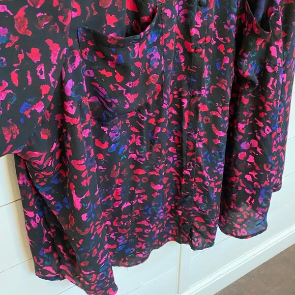 Torrid Women's Multicolor Cheetah Long Sleeve Button Up Blouse Top Plus size 6 - Picture 5 of 9